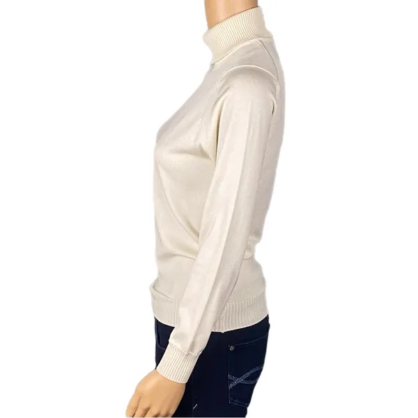 GIVENCHY Sport Vintage 70s Ivory GG Logo Turtleneck Sweater Zipper FLAW Small? - Image 7
