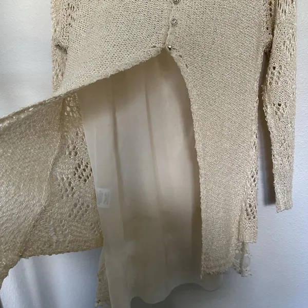 Altar'd State Cream Crochet Tunic Sweater/Mini Dress, size M/L - Image 6