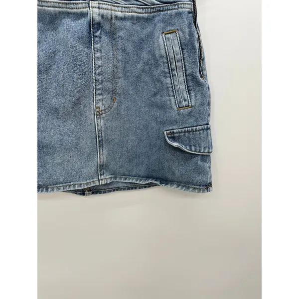 PacSun‎ Light Blue Cargo Skate Mini Skirt Denim Womens Size 27 - Image 3