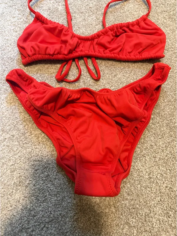 PacSun Swim Red/Orange Scrunch Bikini Set - Image 2