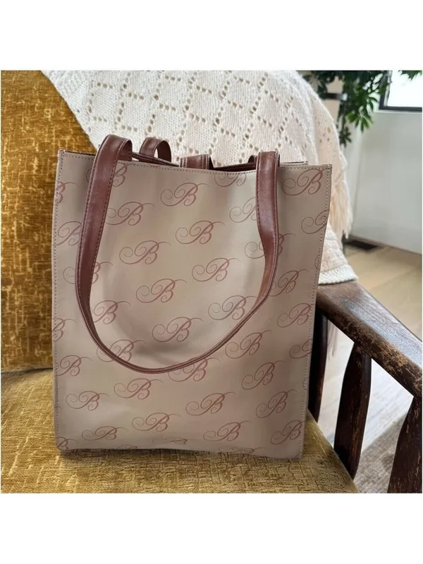 Bellagio Tote Bag Purse Brown Faux Leather - Image 2