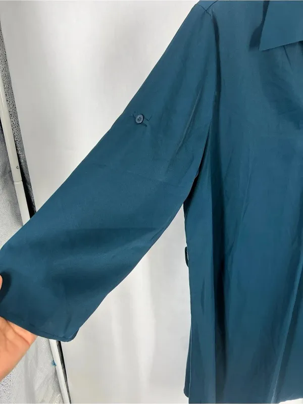 NWT Halara Ink Green Roll-Up Sleeve Relaxed Work Shirt Dress M - Image 8