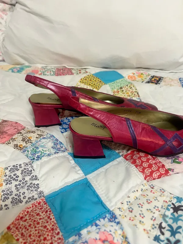 Margaret Jerrold Pink Leather Shoes Size 7.5 - Image 3