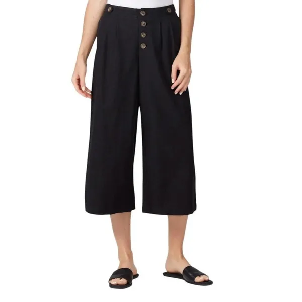 Greylin small Nana pleated linen cropped wide leg culottes P2 3401 - Image 12