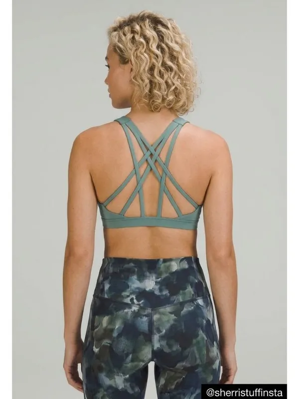 EXCELLENT Lululemon Free To Be Serene Sports Yoga Bra High Neck Pine S 4 C/D - Image 2