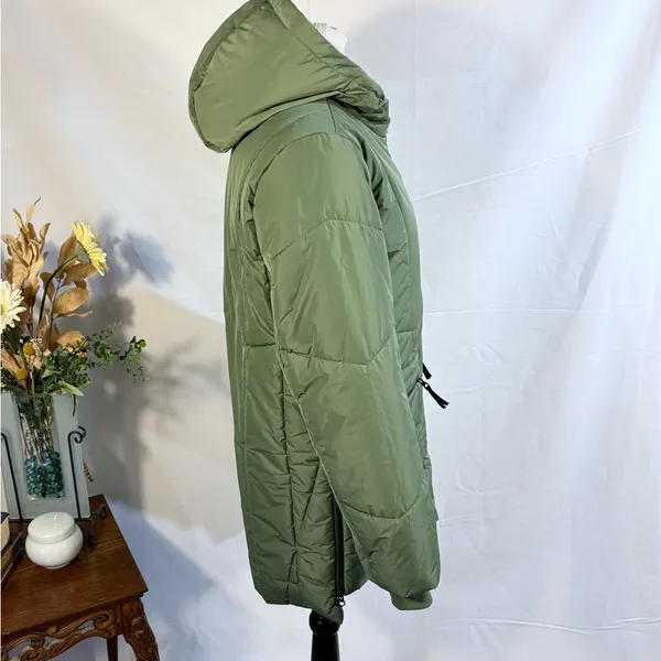 O’Neill Cheyenne Hooded Puffer Jacket Vineyard Green Women’s Size Small💚 - Image 7
