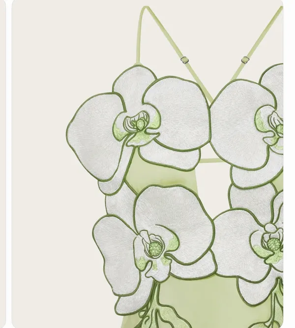JW Pei Orchid Embroidered Dress - Light Green - Image 3