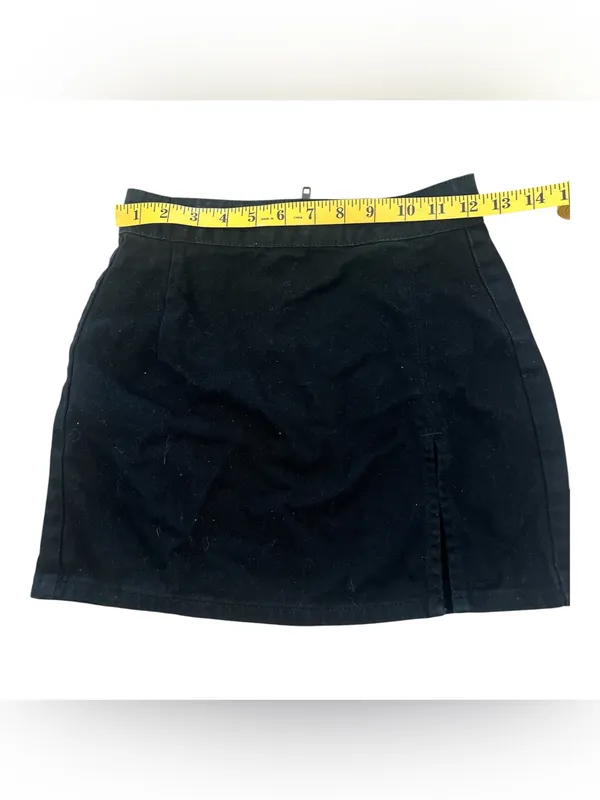 LIONESS The Lola Black Denim Slit Mini Skirt - Size XS - Image 3