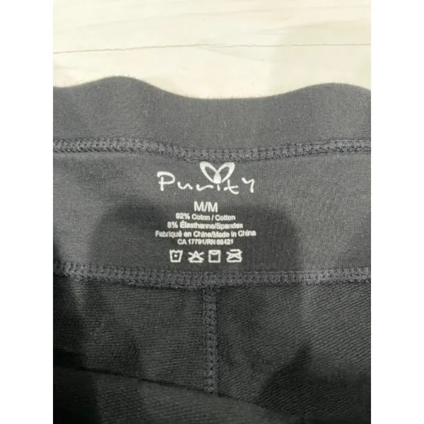 Purity Black Bike Shorts High Waist Athletic Casual Cotton Blend‎ M/M - Image 2