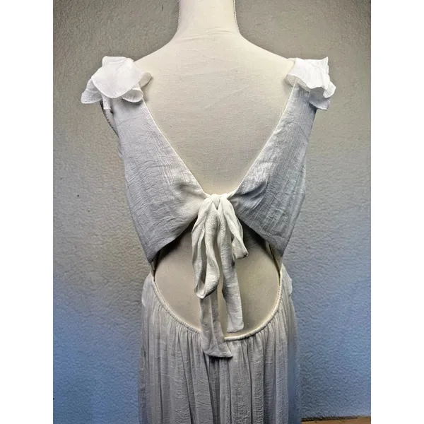 Audrey Parks Francesca's White Ruffle Maxi‎ Large Dress Beach Bridal Feminine - Image 4