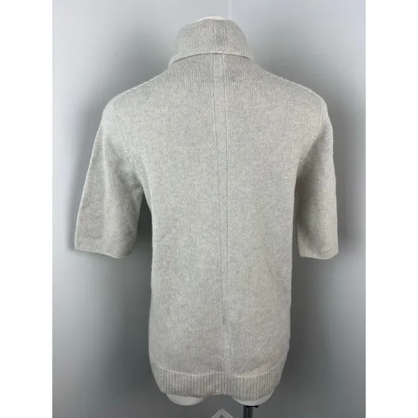 The Row Gray Short Sleeve Cashmere Sweater Need Repair Small - Image 3