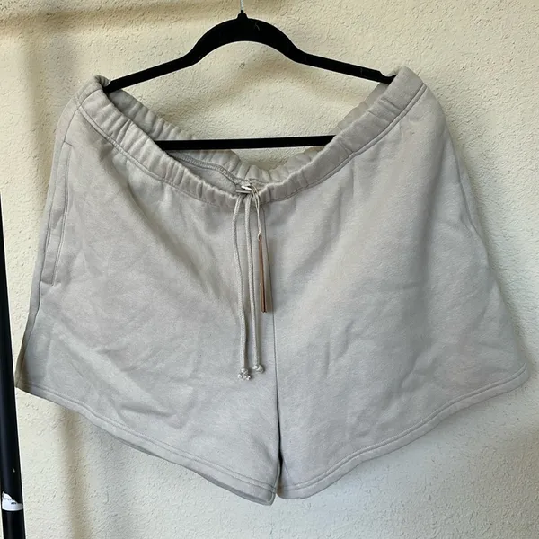 SKIMS COTTON FLEECE CLASSIC SHORT Stone NEW NWT size XL‎ - Image 2