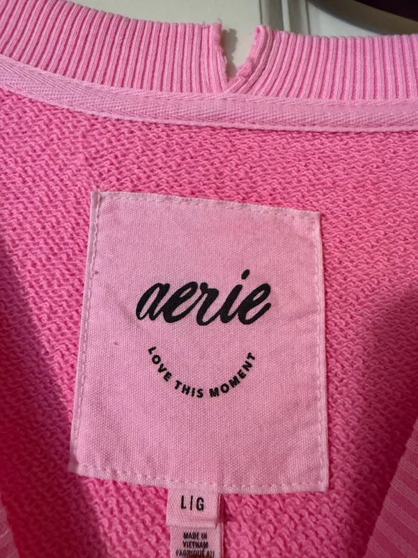 Aerie Oversized Crewneck Pink - Image 3