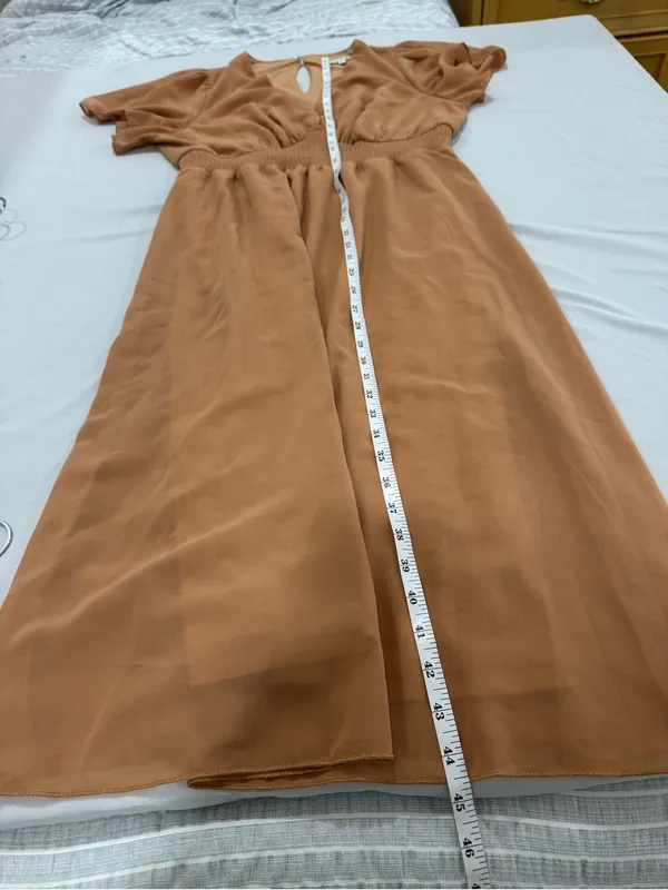 Baltic Born Sarah Smocked Waist Midi Dress Large Short‎ Flutter Sleeve - Image 6