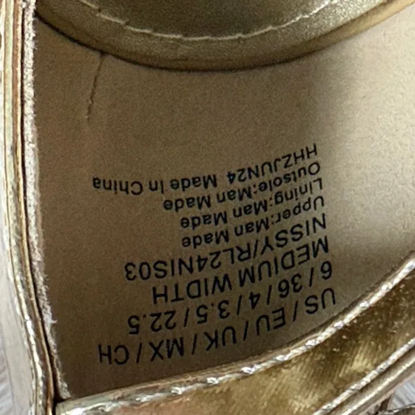 Kenneth Cole Reaction Nissy‎ Gold Strappy Heels Size 6 - Image 6