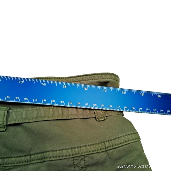 American Eagle Low-Rise Mini Skort A Line Pleated Tie Belt Olive Green Sz. 14 - Image 6