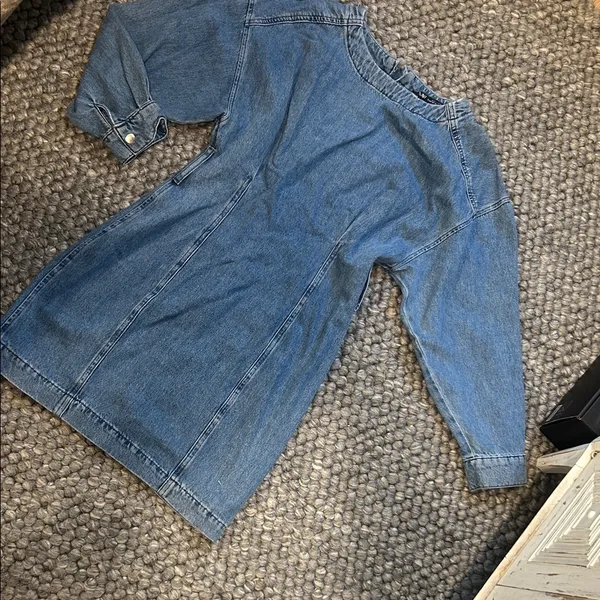 Zara Blue Denim Puff LS Mini Dress Size XS - Image 6