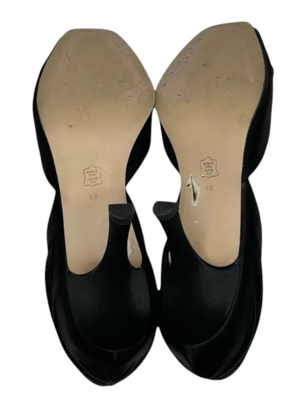 White House Black Market WHBM ❁ Satin Knot Peep Toe D’Orsay Heels ❁ Black 6M ❁ - Image 13