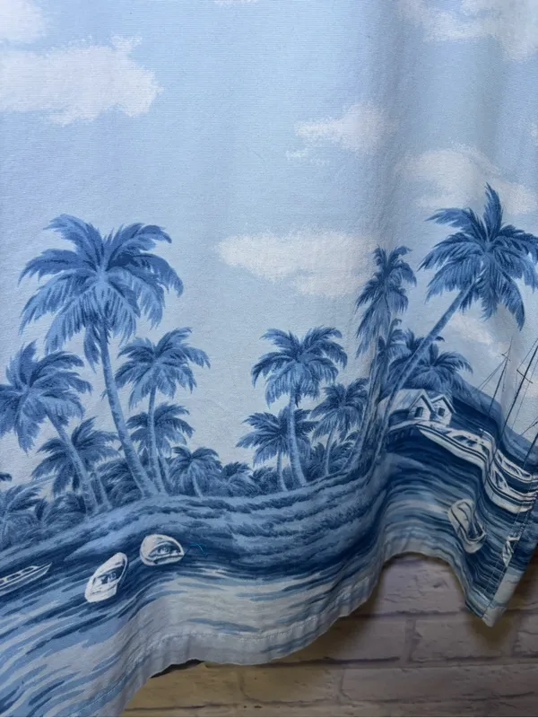 RALPH LAUREN Naval Supply Size M Barn Jacket Blue St Martin Island Boat Print - Image 13