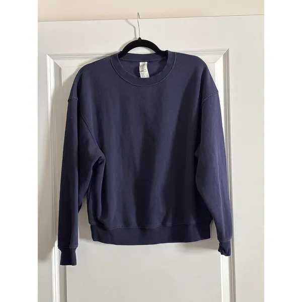 Fabletics Navy‎ Blue Cozy Fleece Crewneck Sweatshirt Small - Image 3