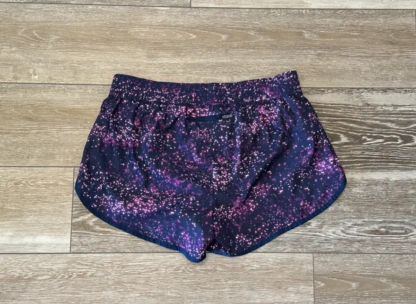 Champion Woman’s Sz L Athletic Shorts Navy Blue w Space Dye Galaxy Print - Image 6