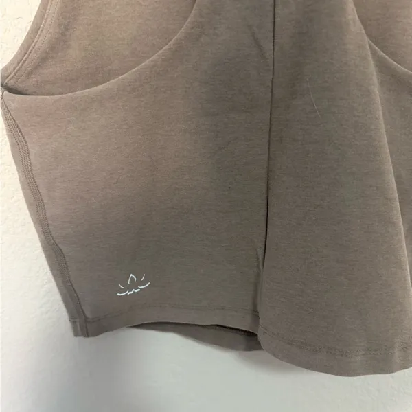 Beyond Yoga Spacedye Refocus Cropped Tank with Shelf Bra Birch Heather Beige XS - Image 6