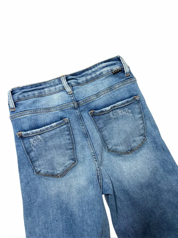Risen Ladies High Rise Crop Wide Leg Frayed Hem Size 1/25 - Image 4