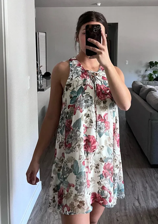 Peppermint Floral Mini Dress - Image 3