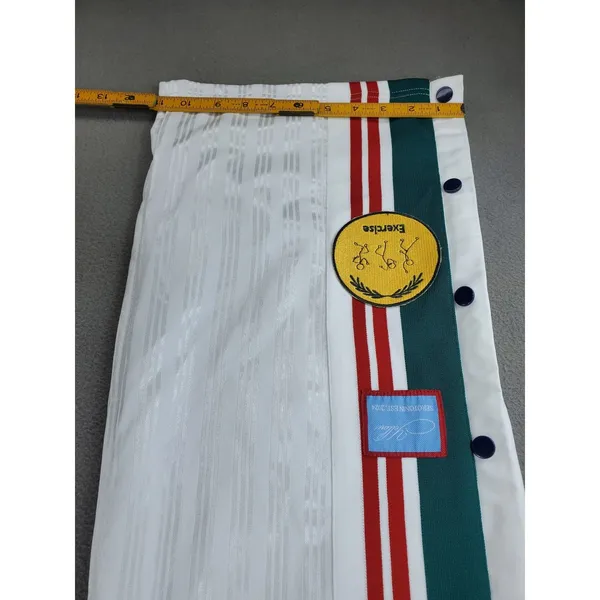 YLLW Snap Tearaway Track Pants Womens S White Striped Patch Sporty Streetwear - Image 9