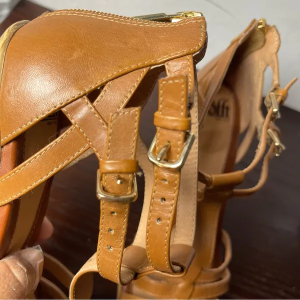 Sofft Women's Tan Leather Sandals Brown Size 7.5 - Image 4