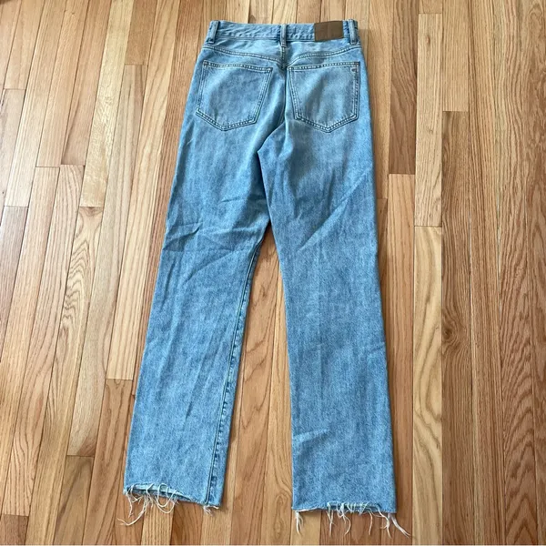 Madewell Jeans Womens 26 Blue 90s Straight High Rise Light Wash Distressed - Image 8