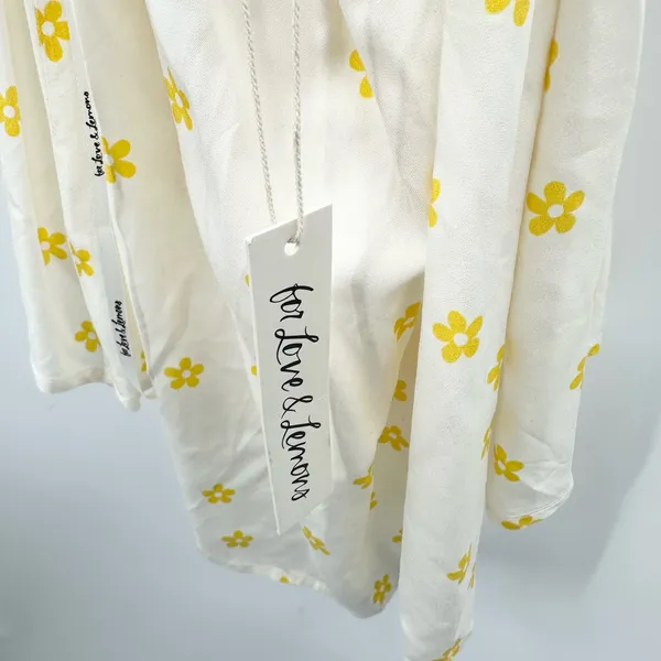 For‎ Love And Lemons NWT White/Yellow Flowers Kyra Mini Dress Size Medium - Image 5