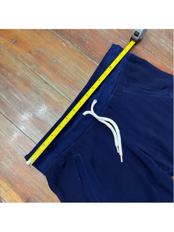 MONROW Navy Blue 100% Rayon Drawstring Loose Straight Leg Lounge Pants Womens XS - Image 8