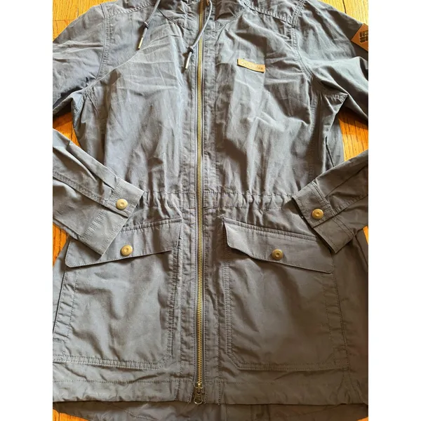 Columbia Jacket Womens Medium Blue/Gray Hooded Parka Drawstring Waist Pockets - Image 4