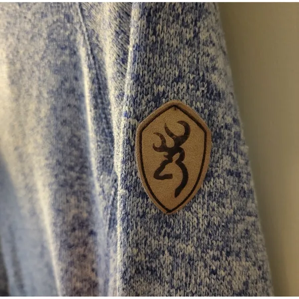 Browning‎ Women's Blue Purple Heathered Fleece Hoodie Sweatshirt Size M - Image 4