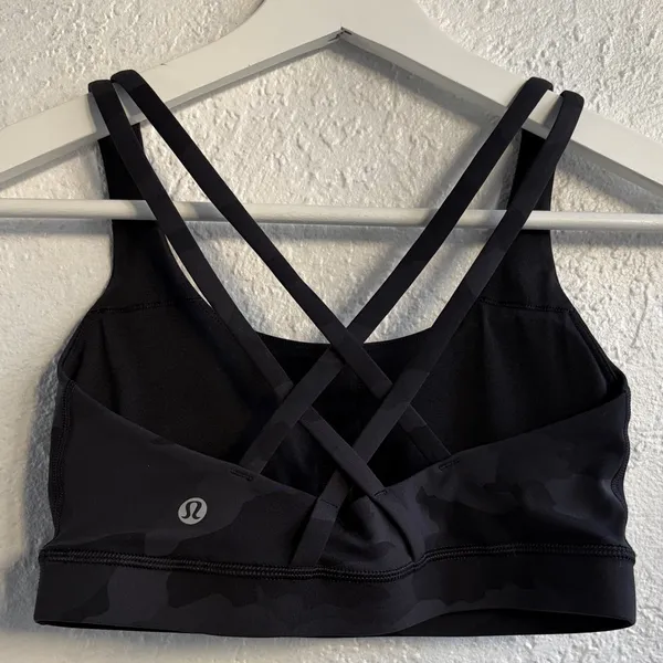 Lululemon Women's Black Camouflage Sports Bra - Image 2