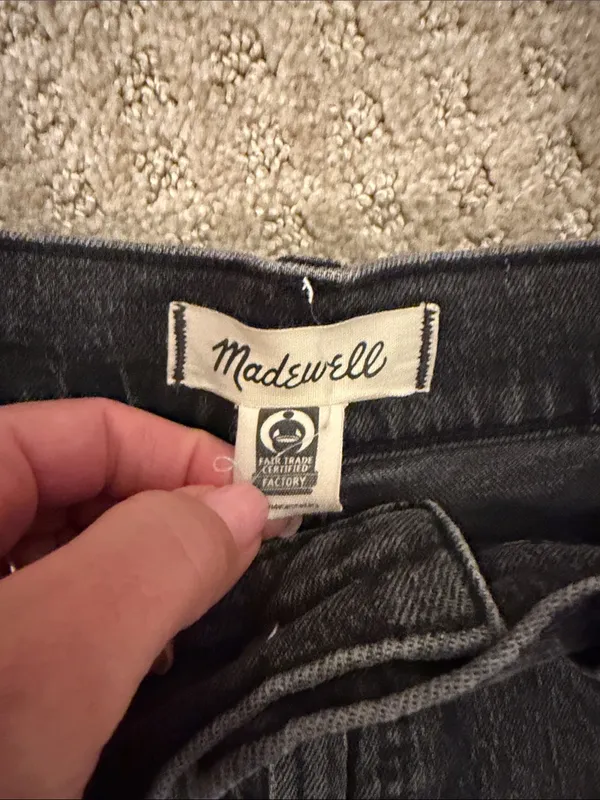Madewell Black The Perfect Jean Shorts Frayed Hem High-Rise - 26 - Image 3
