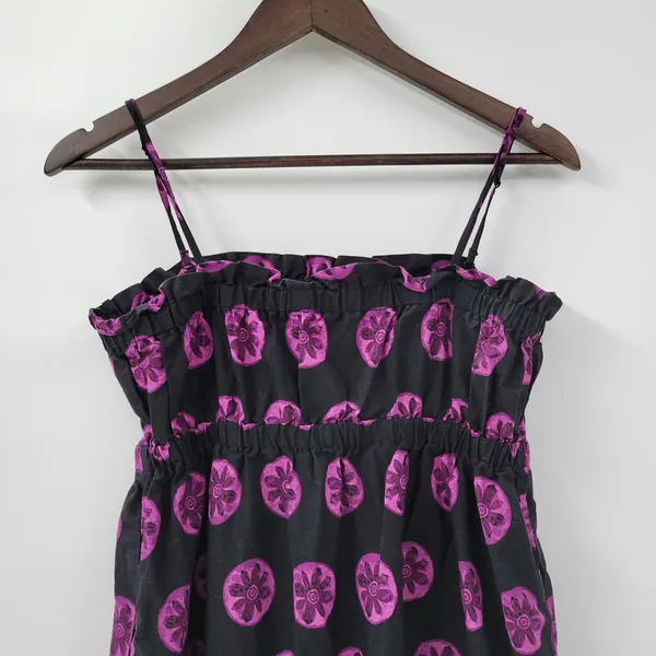 Free People Leanna Dress Womens M Black‎ Purple Bandeau Summer Boho Empire - Image 5