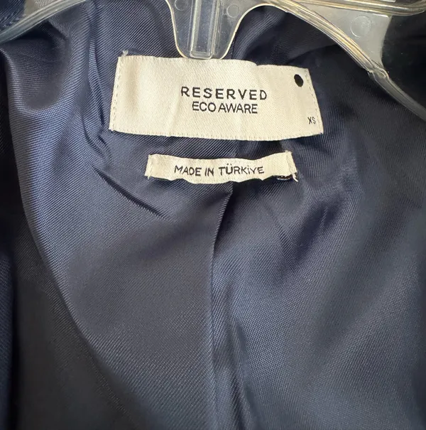 Reserved Blue Blazer Structured Suit Jacket - Image 3