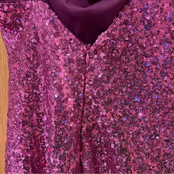Hello Molly Citadel Skies Cowl Neck Deep Open Back Sequin Mini Dress Pink Size 2 - Image 13