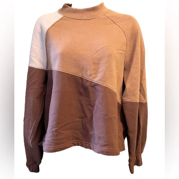 Abercrombie & Fitch‎ Women’s Medium Mini Mockneck Colorblock Fleece Sweatshirt - Image 8