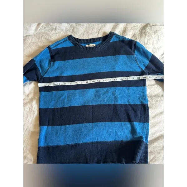 Y2K Vintage Cherokee Cotton Blue Stripe Crew Neck Sweater Womens Large - Image 6