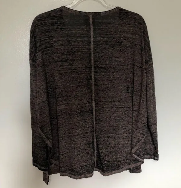 Free People Movement Long Sleeved Burnout Tee Shirt Side Split New Medium - Image 4