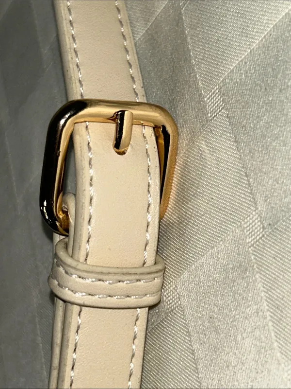 Source Unknown Faux Leather Bag Strap with Gold Hardware - Image 4