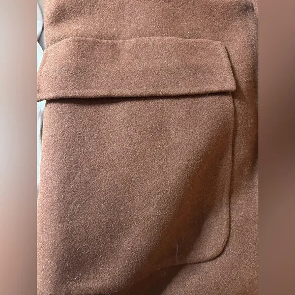 NEW Brown Wool Blend Long Tailored Classic Coat M Size M - Image 5