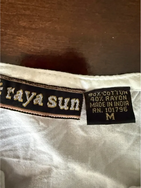 Raya Sun White Sleeveless Dress with Sequin Palm Tree Embroidery Size M - Image 8