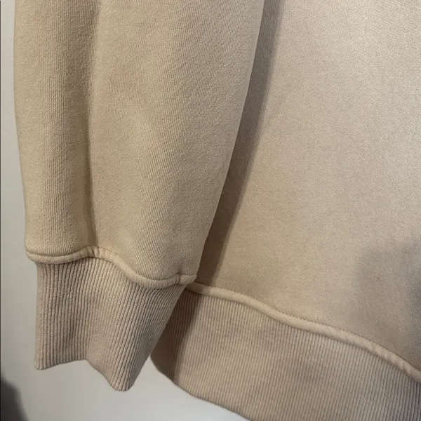 Jade by Jane Beige Cream Patchwork Sweatshirt Colorful Heart Patch Oversized Fit - Image 6