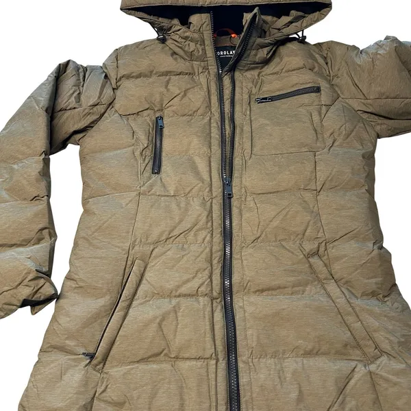 Orolay Slant Pocket Zip Up Puffer Down Coat Army‎ Green Hooded Winter Parka NWT - Image 6