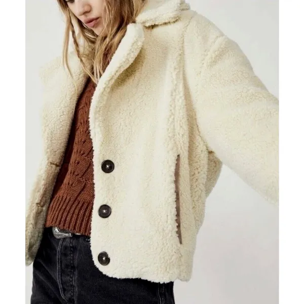 Free People Joplin Cozy Jacket in White size M - Image 5