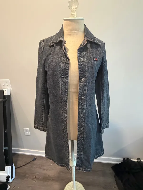 Rezexx Denim Long Jacket Blue - Image 3